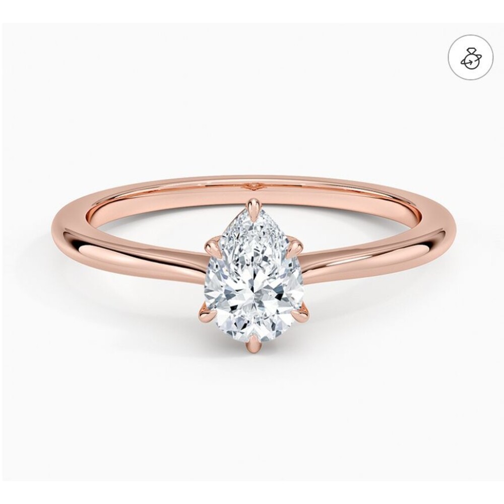 Brilliant Earth Elle Solitaire 0.50ct Pear Diamond Engagement Ring 14k Rose Gold